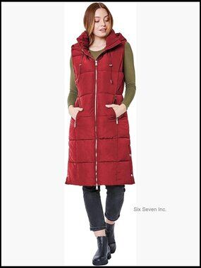 Winter Puffer Quilted Long Vest Thicken Warm Down Sleeveless Coat